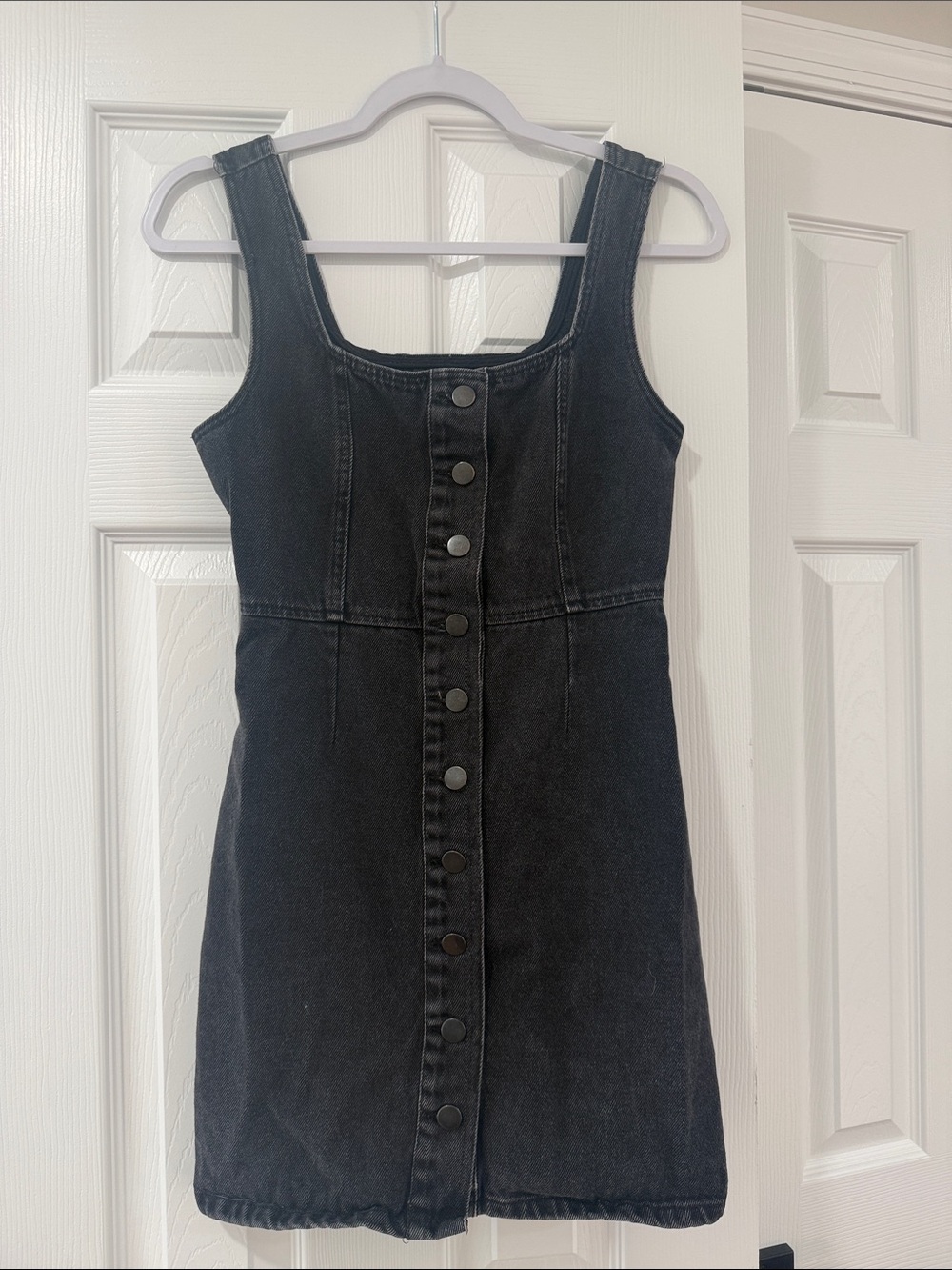 Urban Outfitters Black Denim Button-Front mini Dress